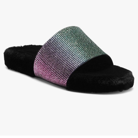 ❌SOLD❌ NIB [INC International Concepts] Feymin Rainbow Fur Slides Women's Sz 6 - Picture 2 of 5